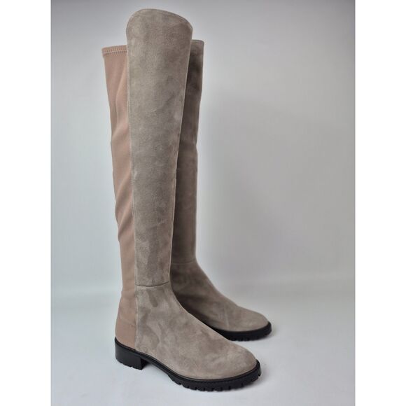 Stuart Weitzman Women's Beige 50/50 5050 Suede City Over-the-Knee Boots Size 7.5 - Picture 1 of 7